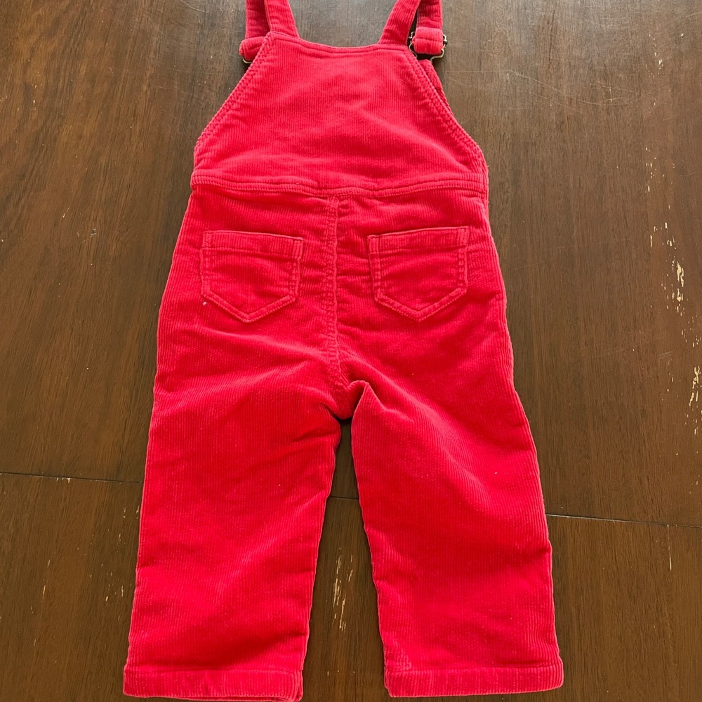 Hanna Andersson Red Corduroy Overalls Kids 18-24 Months 80cm Bib Overalls - Picture 6 of 10